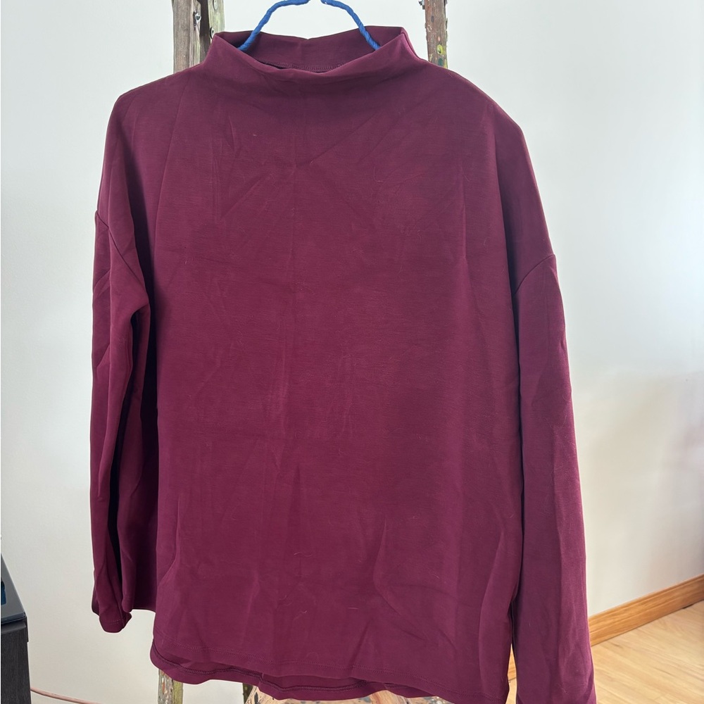 Burgundy Mock Neck Sweater